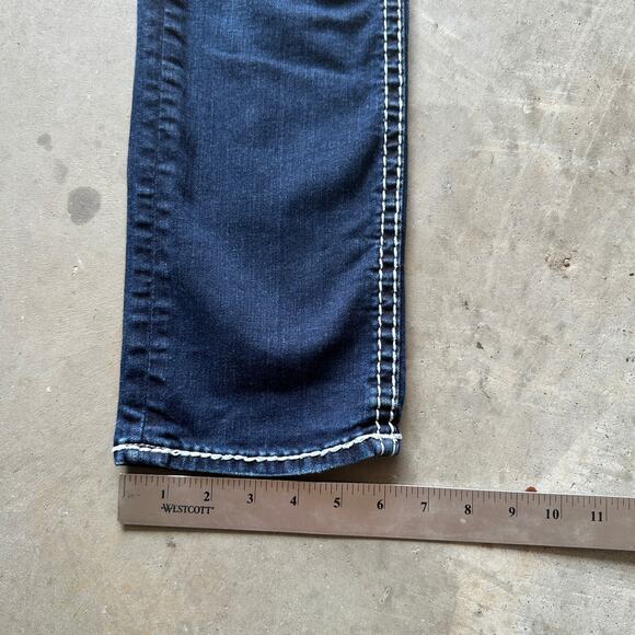 Rock Revival Essie Easy Straight Jeans Women's 27 Dark Wash Distressed Denim - Picture 14 of 15